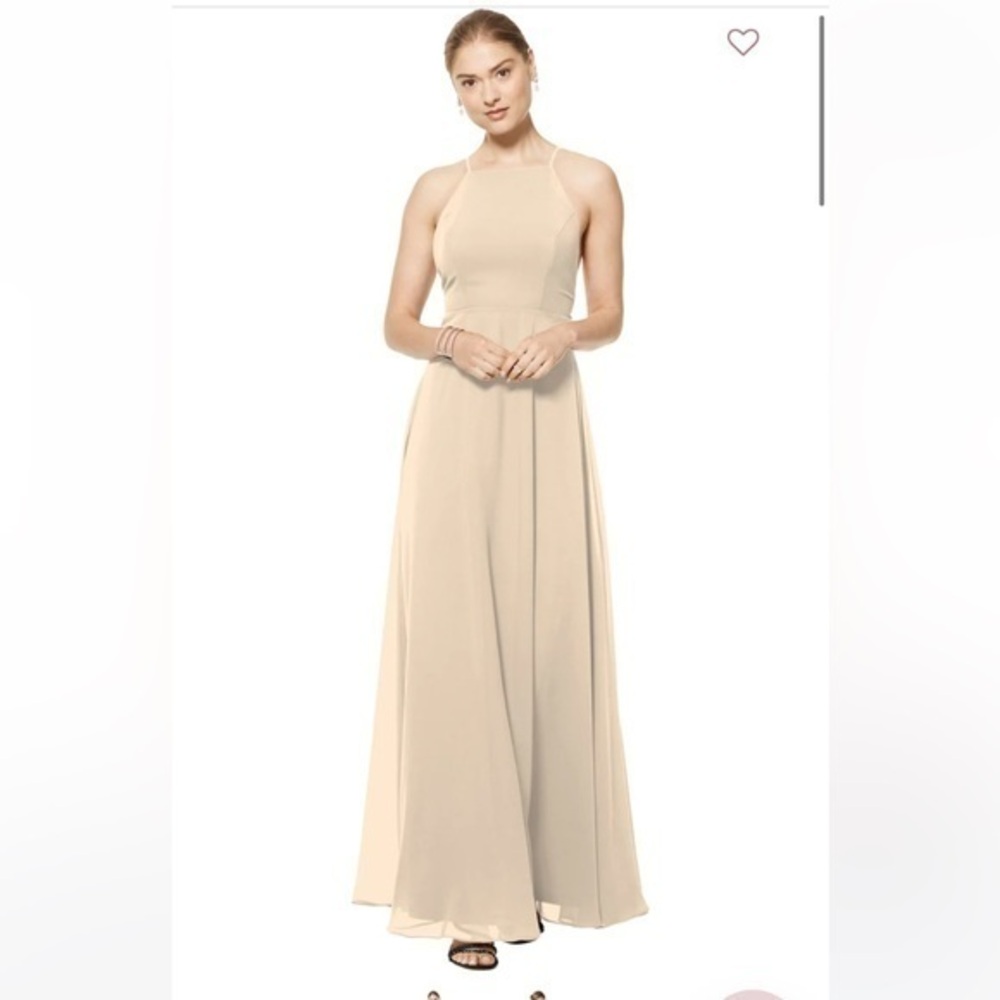 Harmoni Chiffon High Neck A-Line Princess Dress- Bill Levkoff